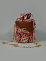 Petit sac seau en Wax Le Bonbon Brown Laced Pink