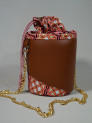 Petit sac seau en Wax Le Bonbon Brown Laced Pink