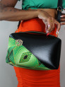Sac en Wax et simili cuir Le Dee black foglia