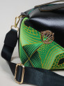 Sac en Wax et simili cuir Le Dee black foglia