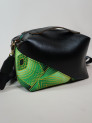 Sac en Wax et simili cuir Le Dee black foglia
