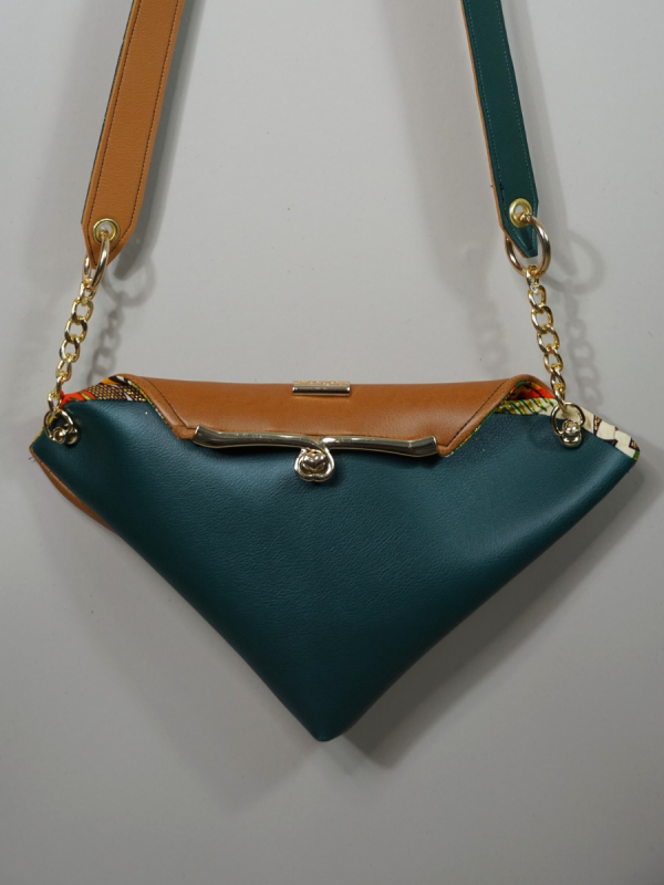 Sac en wax le Précieux green & brown