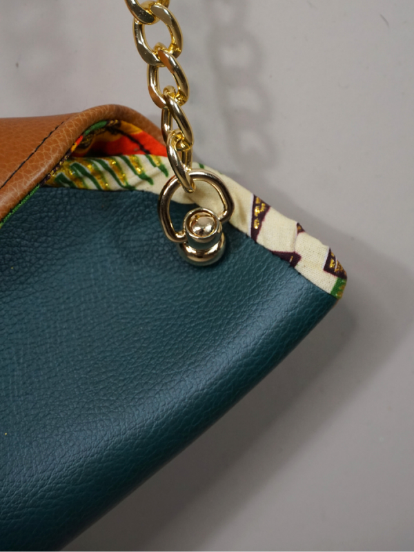Sac en wax le Précieux green & brown