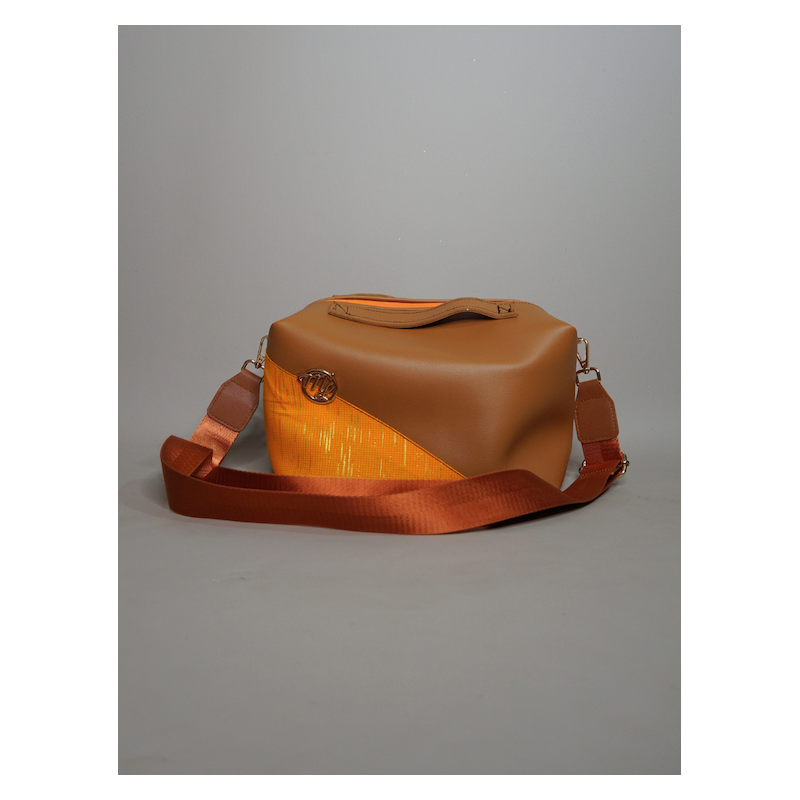 Sac Le Dee Orange & Marron – Élégance artisanale | The Mad Shop