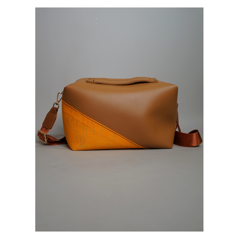 Sac Le Dee Orange & Marron – Élégance artisanale | The Mad Shop