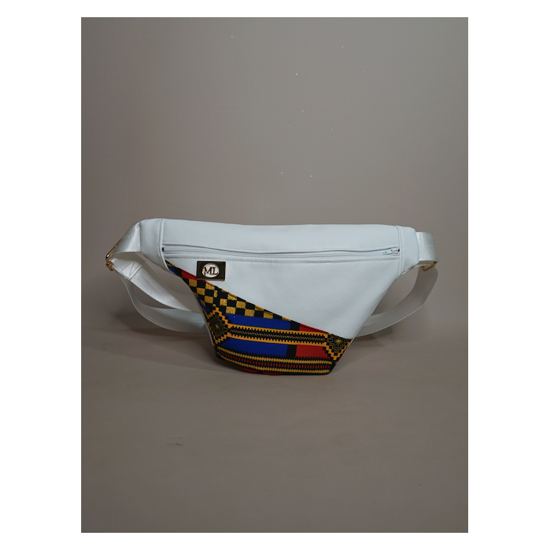 Sac Banane Le Djatta White wax – Élégance artisanale | The Mad Shop