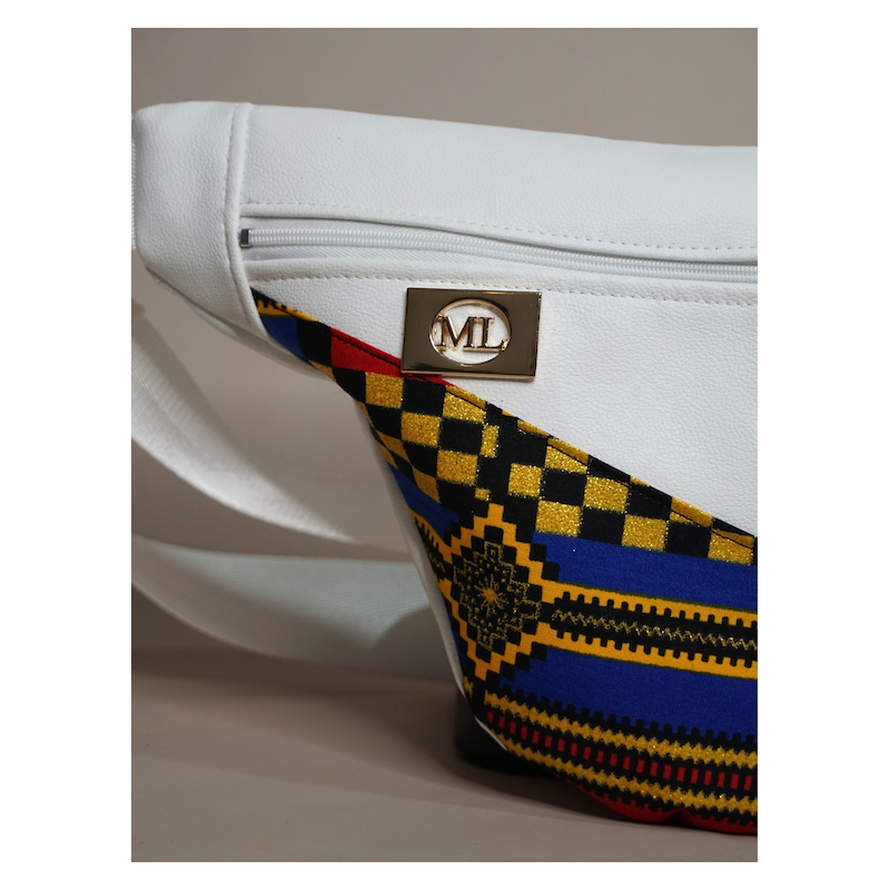 Sac Banane Le Djatta White wax – Élégance artisanale | The Mad Shop