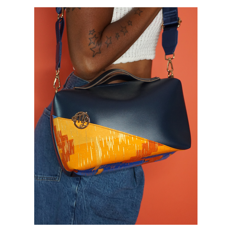 Sac Le Dee Noir & Corail – Élégance artisanale | The Mad Shop