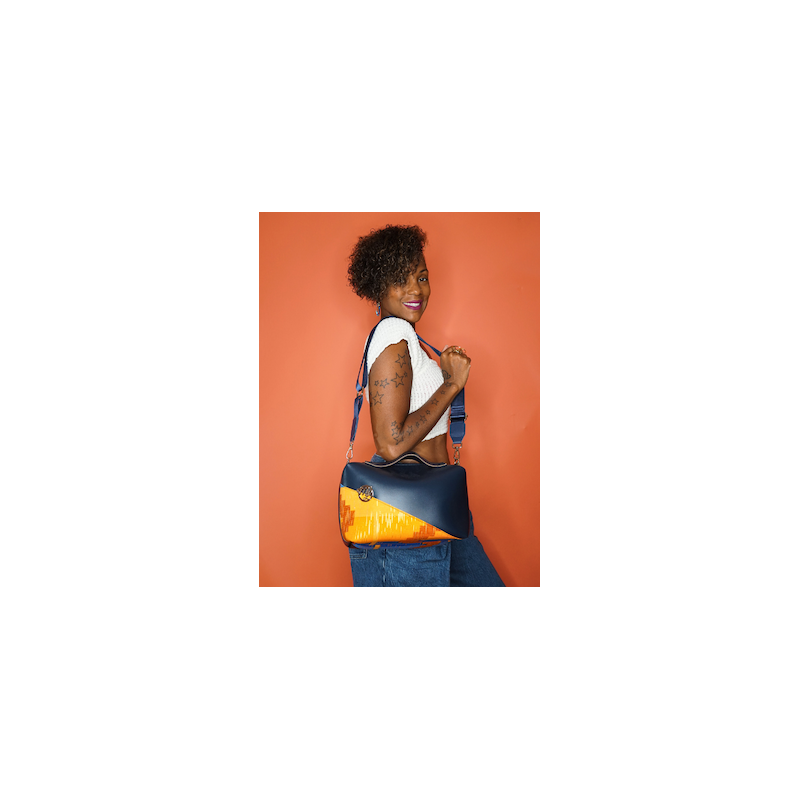 Sac Le Dee Noir & Corail – Élégance artisanale | The Mad Shop