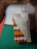 Pochette Miny White Croko and wax  – Élégance artisanale | The Mad Shop