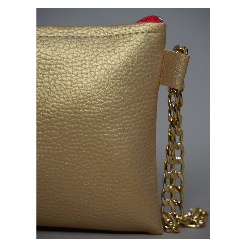 Pochette Miny Dorée et Corail wax  – Élégance artisanale | The Mad Shop