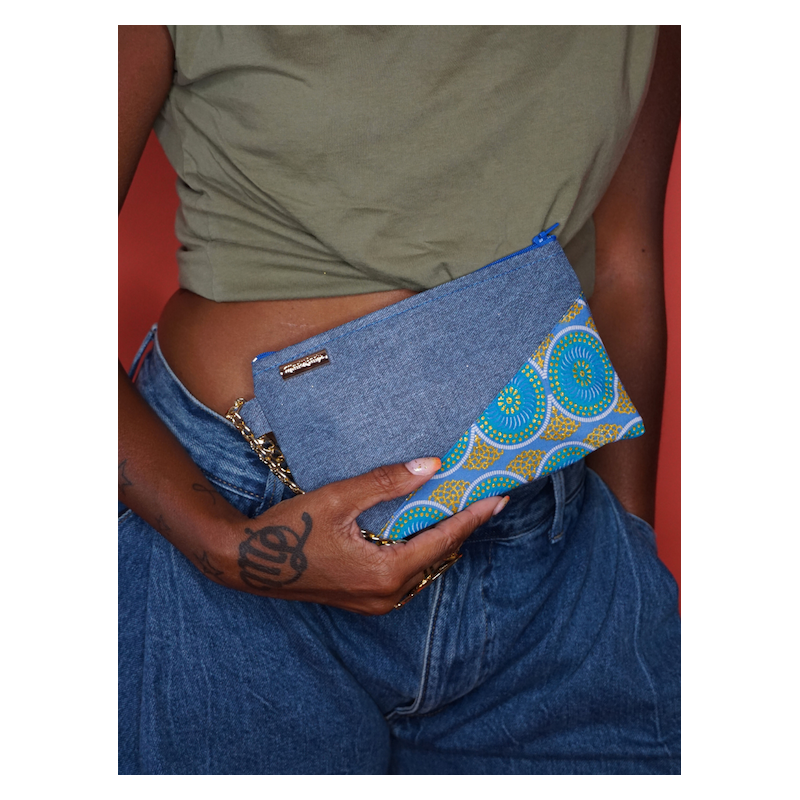 Pochette Tiny  Jean et wax  – Élégance artisanale | The Mad Shop